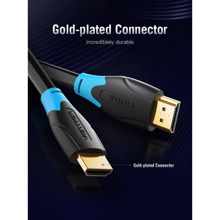 Кабел Vention HDMI v2.0 M / M 4K/60Hz Gold - 12M Black - AACBM