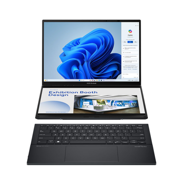 Лаптоп Asus Zenbook DUO UX8406MA-PZ051W, Intel Core Ultra 9 185H, 14" 3K OLED 120Hz Touch, RAM 32GB LPDDR5X, 2TB SSD, Windows 11 Home - 90NB12U1-M00F80