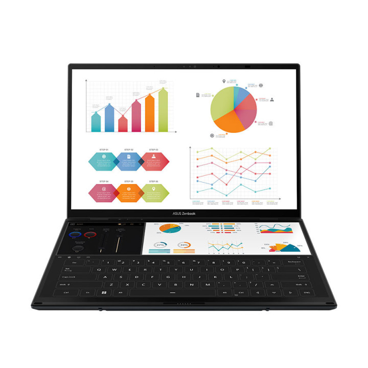 Лаптоп Asus Zenbook DUO UX8406MA-PZ051W, Intel Core Ultra 9 185H, 14" 3K OLED 120Hz Touch, RAM 32GB LPDDR5X, 2TB SSD, Windows 11 Home - 90NB12U1-M00F80