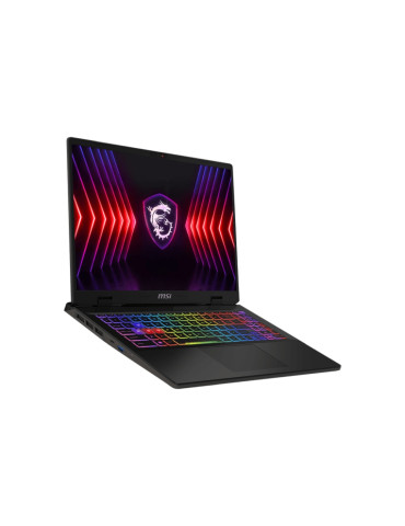 Лаптоп MSI Sword 16 HX B14VGKG, Intel i7-14700HX, 16" 16:10 QHD (2560x1600), 240Hz, 100% DCI-P3, RAM 16GB DDR5, 1TB SSD, RTX 4070 8GB GDDR6, Win 11 Home, 24-Zone RGB Gaming KBD - 9S7-15P214-029
