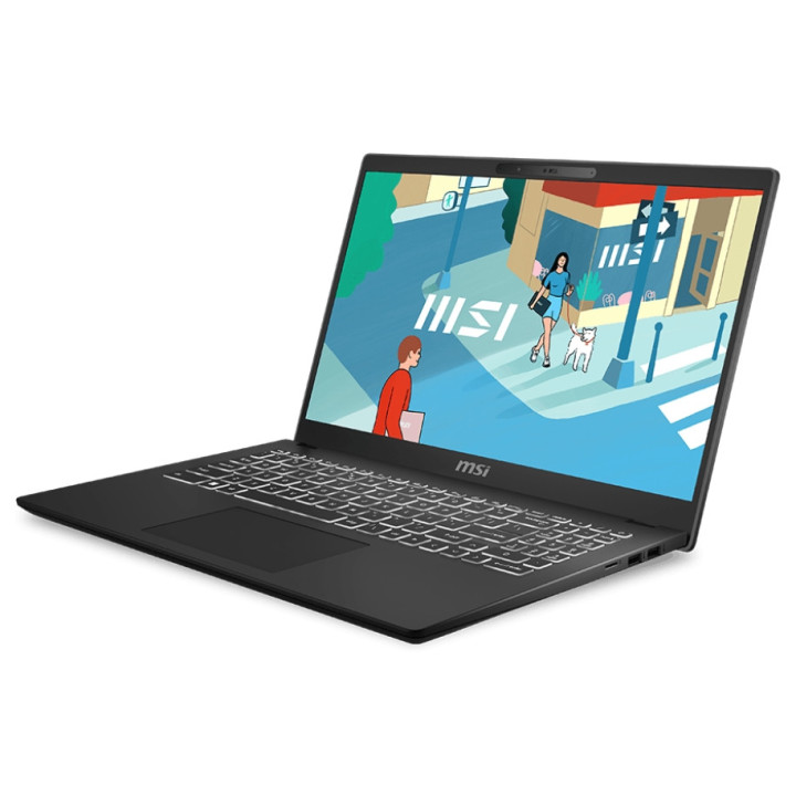 Лаптоп MSI Modern 15 H C13M, Intel  i7-13700H, 15.6" FHD IPS, RAM 16GB DDR4, 512GB SSD, backlight KBD(White), Win 11 Home Advanced, Classic Blac - 9S7-15H431-074