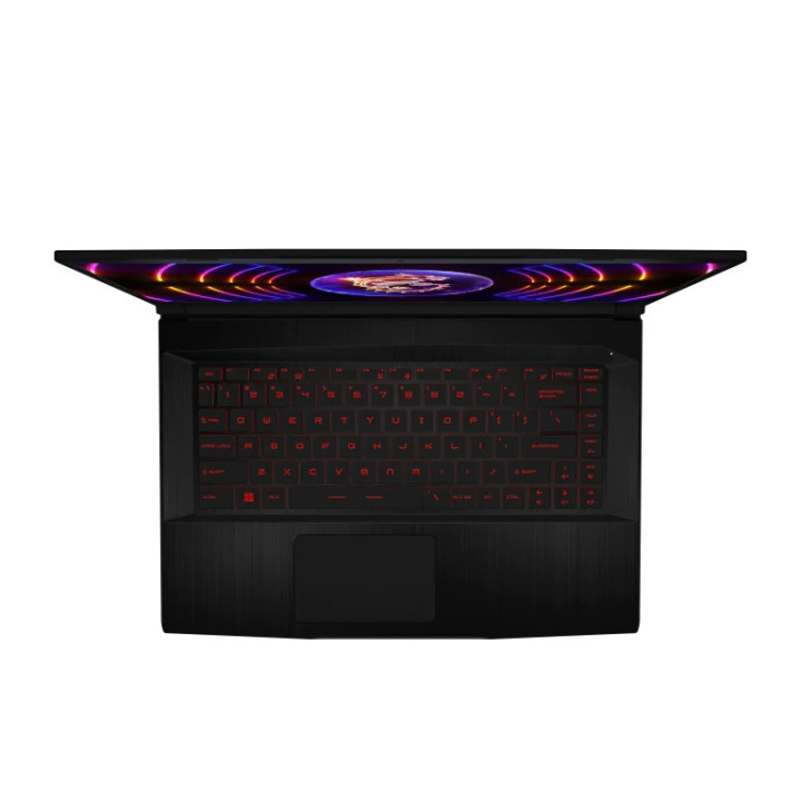 Лаптоп MSI Thin GF63 12VE, Intel i5-12450H, 15.6" FHD, 144Hz, IPS, RAM 16GB DDR4, 1TB SSD, RTX4050 6GB GDDR6, Red Backlit Gaming KBD, NO OS, Black - 9S7-16R821-1265