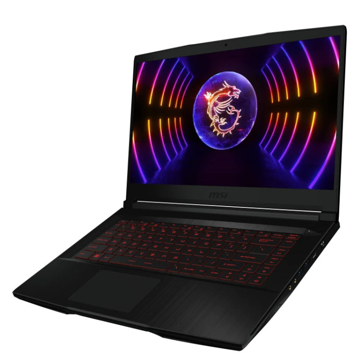Лаптоп MSI Thin GF63 12VE, Intel i5-12450H, 15.6" FHD, 144Hz, IPS, RAM 16GB DDR4, 1TB SSD, RTX4050 6GB GDDR6, Red Backlit Gaming KBD, NO OS, Black - 9S7-16R821-1265