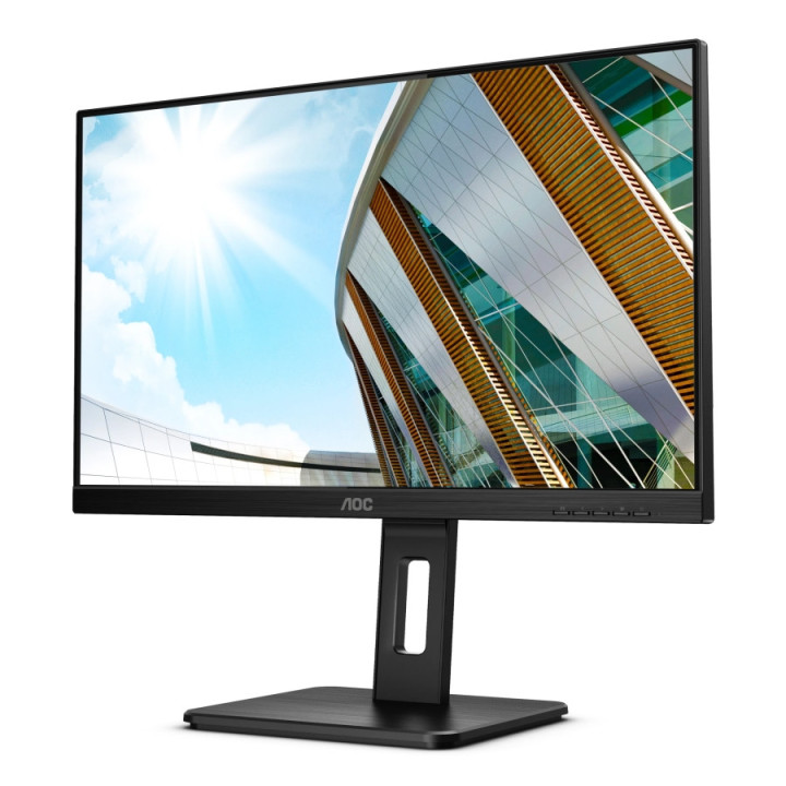 Монитор AOC Q24P2Q, 23.8" IPS WLED, 2560x1440 75Hz, 4ms GtG, 250cd m/2, 1000:1, DCR 50M:1, Low Blue Light, 2Wx2, Swivel, D-SUB, HDMI, DP, USB hub