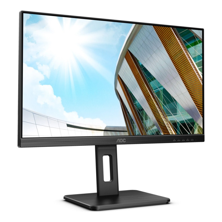 Монитор AOC Q24P2Q, 23.8" IPS WLED, 2560x1440 75Hz, 4ms GtG, 250cd m/2, 1000:1, DCR 50M:1, Low Blue Light, 2Wx2, Swivel, D-SUB, HDMI, DP, USB hub
