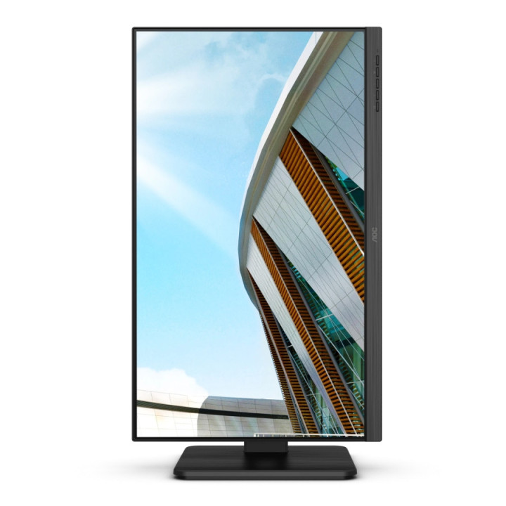 Монитор AOC Q24P2Q, 23.8" IPS WLED, 2560x1440 75Hz, 4ms GtG, 250cd m/2, 1000:1, DCR 50M:1, Low Blue Light, 2Wx2, Swivel, D-SUB, HDMI, DP, USB hub