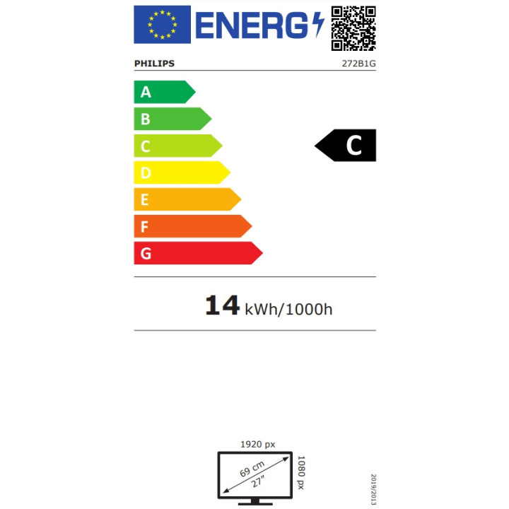 Монитор Philips 272B1G, 27" IPS WLED, 75Hz, 4ms GtG, 250 cd/m2, 1000:1, 50M:1 DCR, Adaptive Sync, Low Blue Mode, 2Wx2, Swivel, D-SUB, DVI, HDMI, DP, USB hub - 272B1G/00