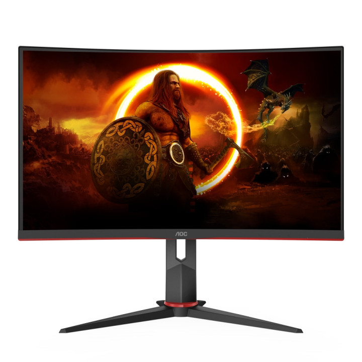 Монитор AOC CQ27G2S/BK, 27" Curved 1500R VA WLED, 2560x1440 165Hz, 4ms GtG, 1ms MPRT, 250cd m/2, 3000:1, DCR 80M:1, Adaptive Sync, Low Blue Light, Swivel, HDMI, DP