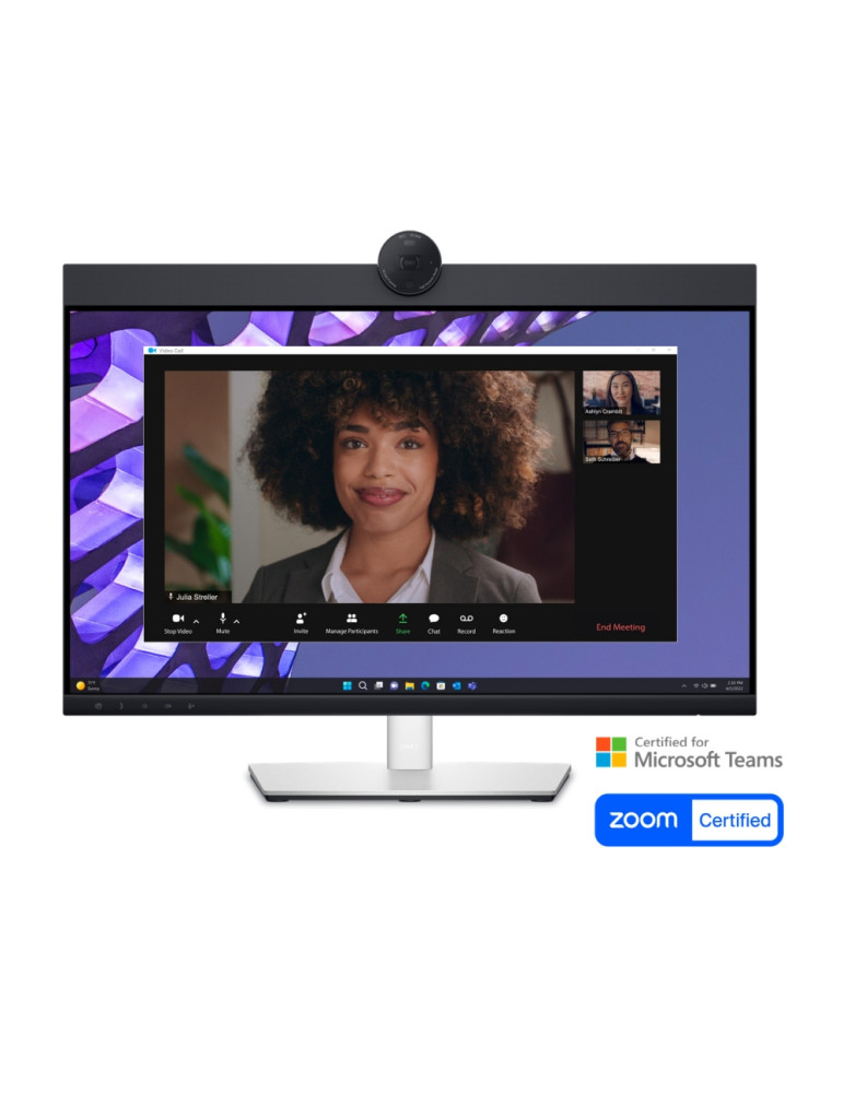 Монитор Dell P2424HEB, 23.8" Video Conferencing, FullHD AG, IPS, 16:9, 5ms, 250 cd/m2, 99% sRGB, HDMI, DP, USB-C, USB 3.2 hub, RJ45, 1x 4MP RGB   IR 2K camera, 2x digital mic, 2x 5W, Black
