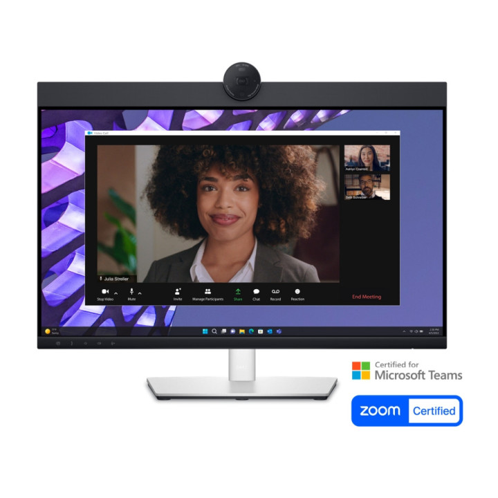 Монитор Dell P2424HEB, 23.8" Video Conferencing, FullHD AG, IPS, 16:9, 5ms, 250 cd/m2, 99% sRGB, HDMI, DP, USB-C, USB 3.2 hub, RJ45, 1x 4MP RGB   IR 2K camera, 2x digital mic, 2x 5W, Black