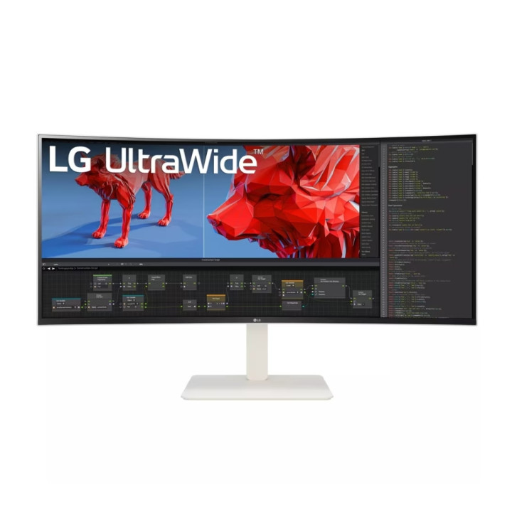 Монитор LG 38WR85QC-W, 37.5" UltraWide AG , Curved 21:9 IPS , 1 ms (GtG), 450 cd/m2, WQHD  (3840x1600), HDR600, DCI-P3 98% , AMD FreeSync, NVIDIA G-SYNC, 144Hz, Type-C, RJ45,  7Wx2, HDMI, DP, KVM, Black