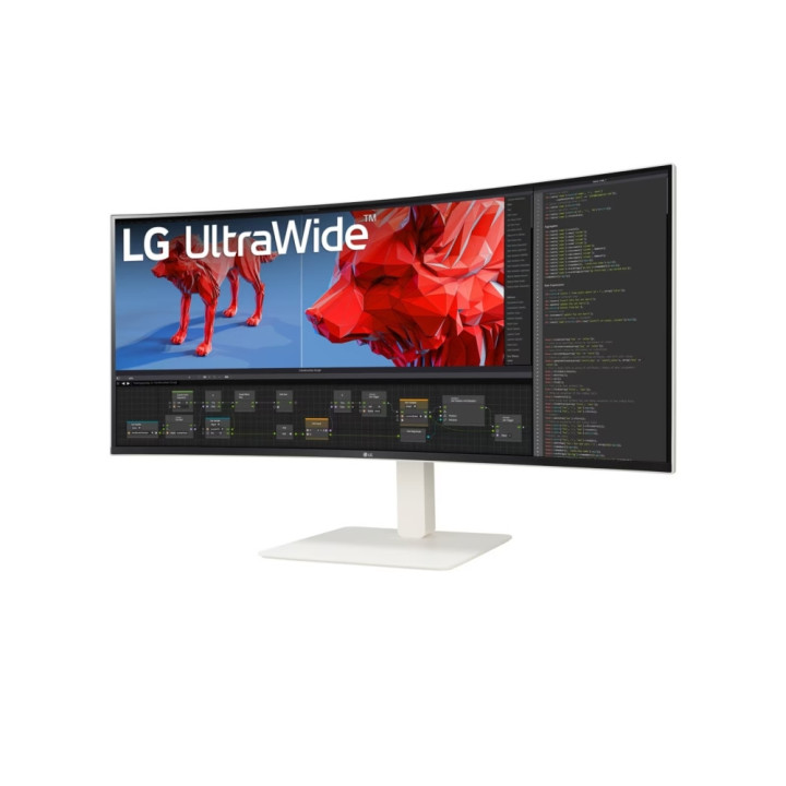 Монитор LG 38WR85QC-W, 37.5" UltraWide AG , Curved 21:9 IPS , 1 ms (GtG), 450 cd/m2, WQHD  (3840x1600), HDR600, DCI-P3 98% , AMD FreeSync, NVIDIA G-SYNC, 144Hz, Type-C, RJ45,  7Wx2, HDMI, DP, KVM, Black