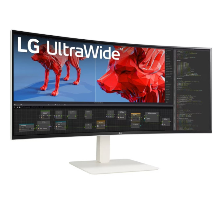 Монитор LG 38WR85QC-W, 37.5" UltraWide AG , Curved 21:9 IPS , 1 ms (GtG), 450 cd/m2, WQHD  (3840x1600), HDR600, DCI-P3 98% , AMD FreeSync, NVIDIA G-SYNC, 144Hz, Type-C, RJ45,  7Wx2, HDMI, DP, KVM, Black