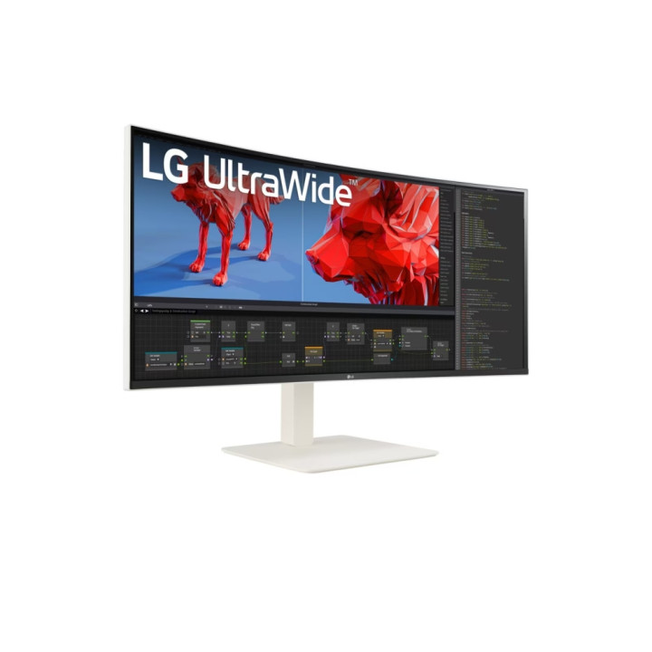 Монитор LG 38WR85QC-W, 37.5" UltraWide AG , Curved 21:9 IPS , 1 ms (GtG), 450 cd/m2, WQHD  (3840x1600), HDR600, DCI-P3 98% , AMD FreeSync, NVIDIA G-SYNC, 144Hz, Type-C, RJ45,  7Wx2, HDMI, DP, KVM, Black