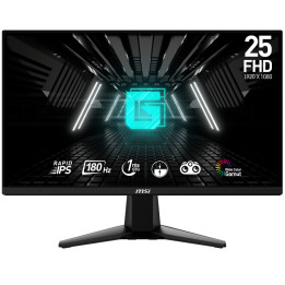 Монитор MSI G255F, 24.5", Rapid IPS, 180Hz, 1ms, FHD, Anti-glare, Adaptive-sync, Night Vision, Frameless, Anti-Flicker, Less Blue Light, 300 nits, 100M:1, DP, HDMI, Headphone out - 9S6-3BC01M-002