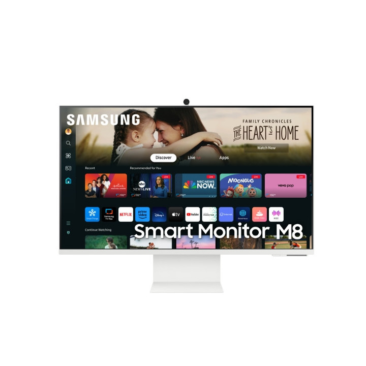 Монитор Samsung 32DM801 32" VA SMART 3840x2160, Bluetooth 4.2, WiFi 5, USB-C 65W, USB, HDMI , Speakers, White - LS32DM801UUXDU