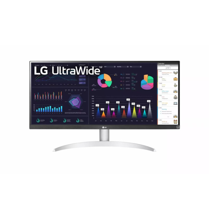 Монитор LG 29WQ600-W, 29" UltraWide FullHD, IPS , 1ms MBR, 1000:1, 250 cd/m2, 21:9, 2560 x 1080, HDR 10, sRGB 99%, FreeSync, 100Hz, Type-C, Speacers, HDMI, DP, Headphone Out, Black