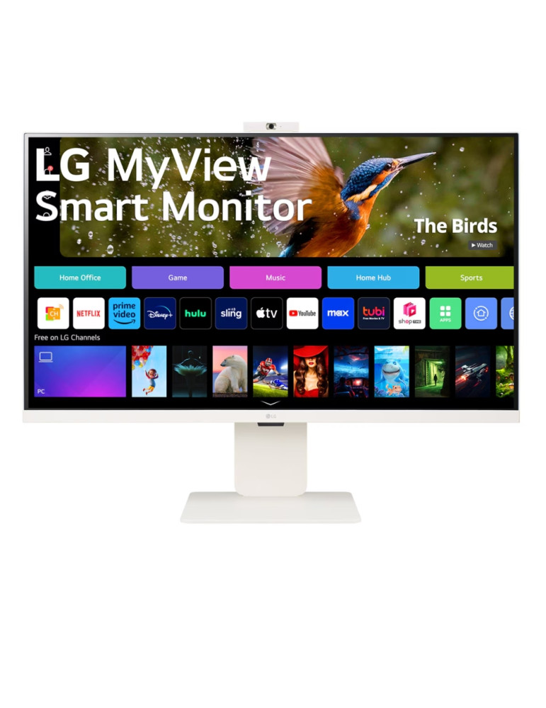 Монитор LG 32SR85U-W, 31.5" IPS Smart webOS, FullHD Web cam, AG, 5ms, 400cd/m, DCI-P3 95%, 4K UHD (3840x2160), ThinQ, HDR 10, HDMI, Type-C, Wi-Fi B/in, AirPlay 2, Bluetooth, 5W x 2, White 