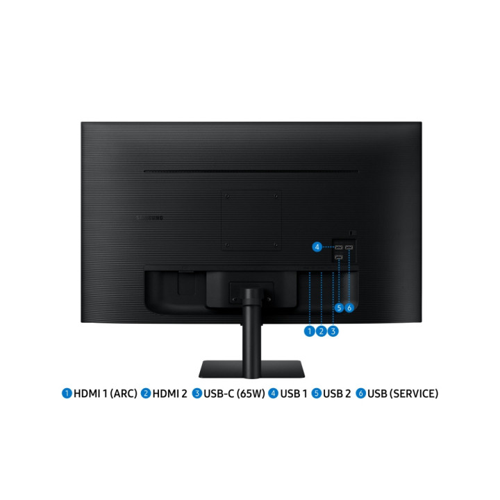 Монитор Samsung 32DM702 32" VA LED, SMART 3840x2160, USB, HDMI, USB-C, Wi-Fi 5, Bluetooth, Speakers, Black - LS32DM702UUXDU