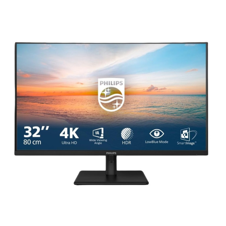 Монитор Philips 32E1N1800LA, 31.5" VA WLED, 3840x2160 60Hz, 4ms GtG, 300cd m/2, 3500:1, Mega Infinity DCR, Adaptive Sync, Blue Light tech. Soft., 2Wx2, HDMI, DP - 32E1N1800LA/00