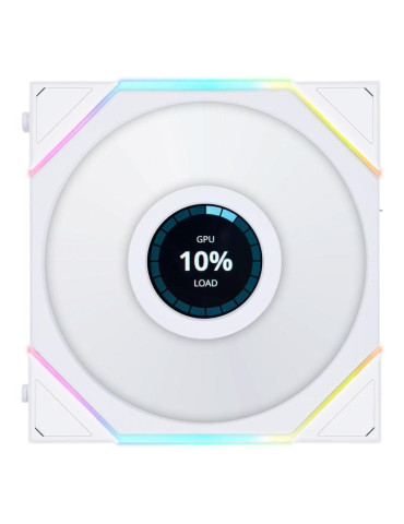 Вентилатор Lian Li UNI FAN TL Reverse LCD 120mm, бял - G99.12RTLLCD1W.00
