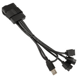 USB Хъб Lian Li PW-U2TPAB USB 2.0 1-към-3 Hub - Черно - G89.PW-U2TPAB.00