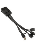 USB Хъб Lian Li PW-U2TPAB USB 2.0 1-към-3 Hub - Черно - G89.PW-U2TPAB.00