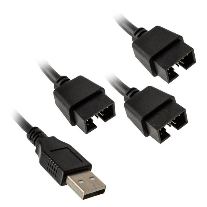 USB Хъб Lian Li PW-U2TPAB USB 2.0 1-към-3 Hub - Черно - G89.PW-U2TPAB.00