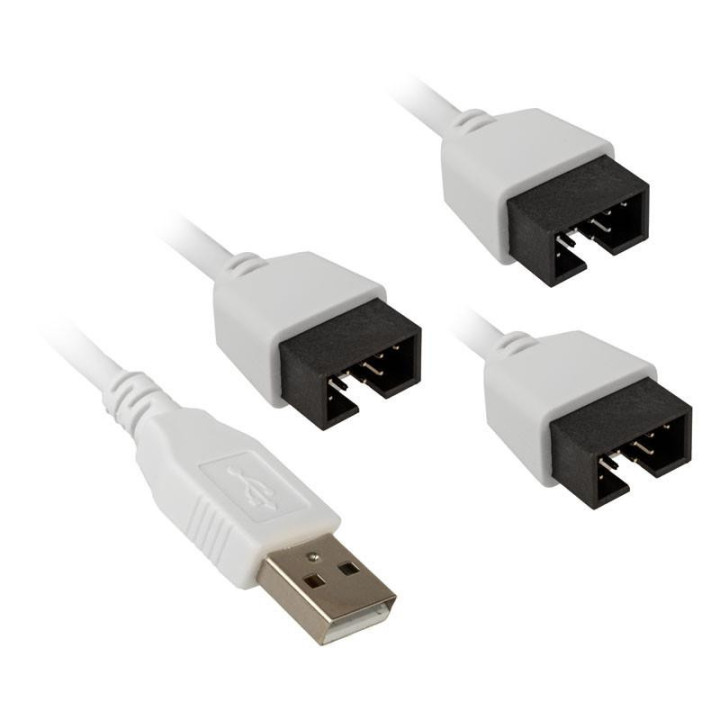 USB Хъб Lian Li PW-U2TPAB USB 2.0 1-към-3 Hub - Бяло - G89.PW-U2TPAW.00