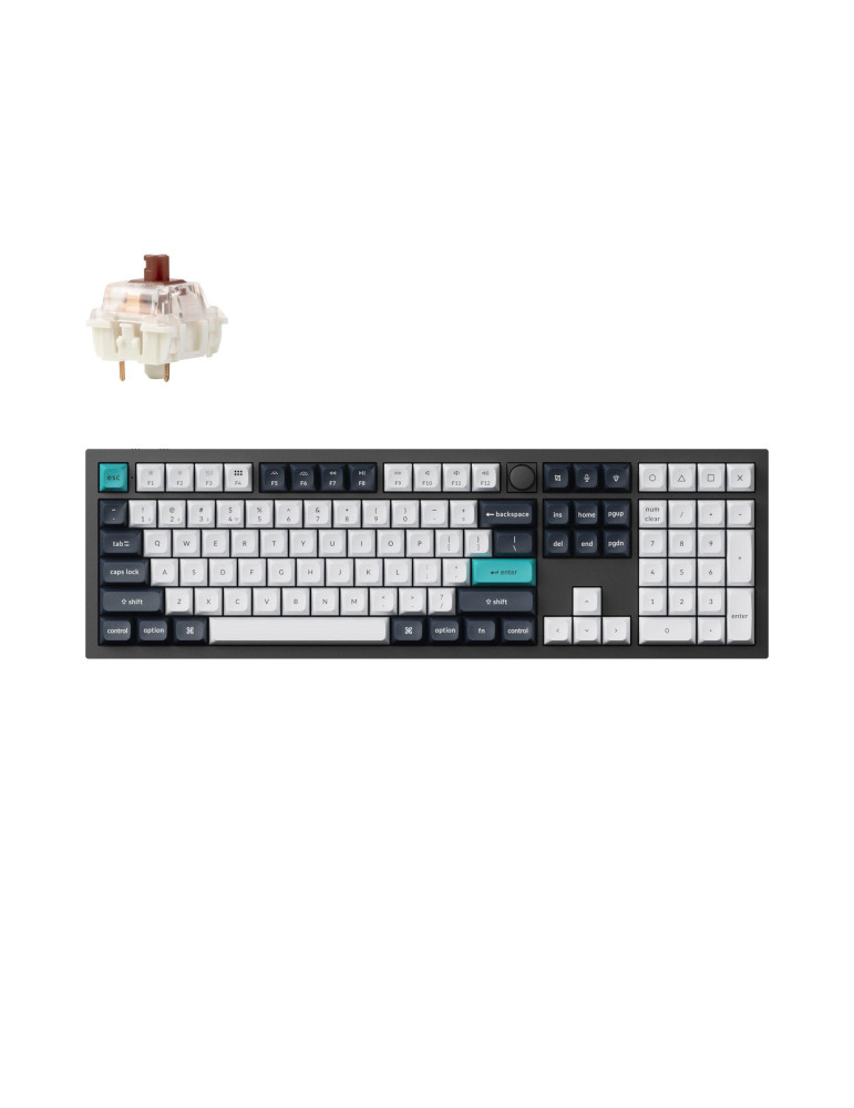 Безжична геймърска механичка клавиатура Keychron Q6 MAX Gateron Jupiter Brown Switch, Carbon Black - Q6M-M3