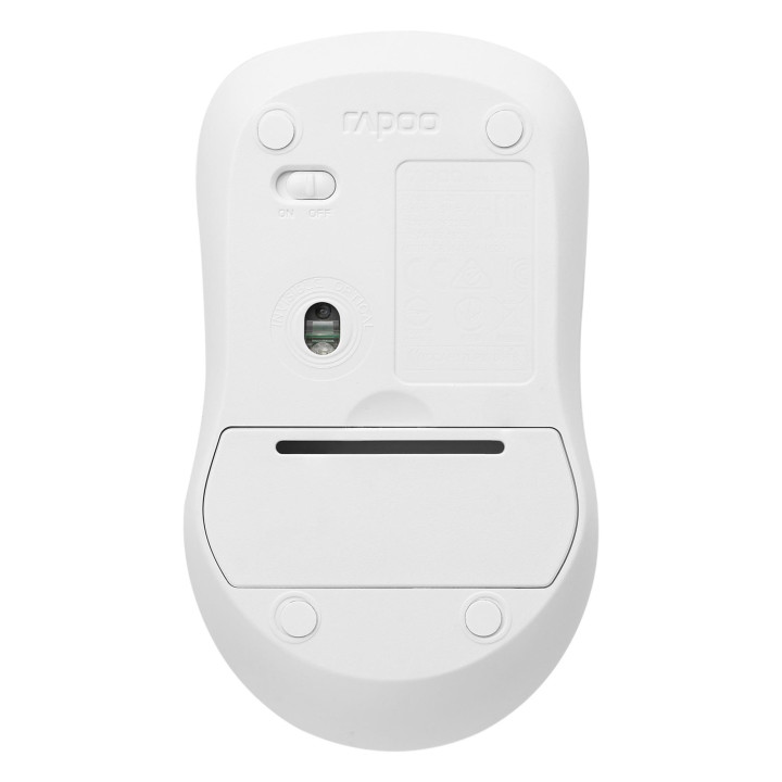 Безжична мишка RAPOO 1680, Тиха, 2.4Ghz, бял - RAPOO-14370