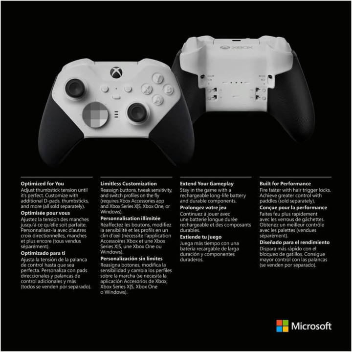 Безжичен геймърски контролер Microsoft, За Xbox, Series 2 Core, Бял - GACN0000770N