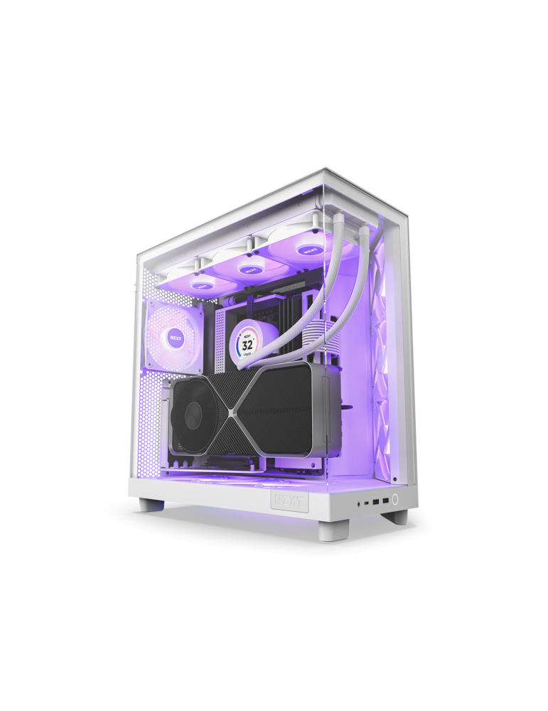 Кутия за компютър NZXT H6 Flow RGB Matte White - Middle Tower - CC-H61FW-R1
