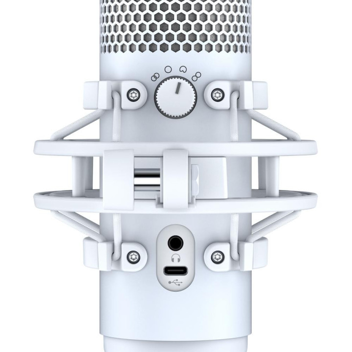 Настолен микрофон HyperX QuadCast S White, USB, 3.5 mm - 519P0AA