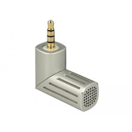 Микрофон DeLock 65893, За смартфон/таблет, 3.5 mm 4 Pin Stereo Jack 90, Сребрист - 65893