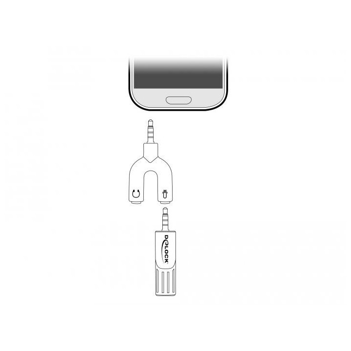 Микрофон DeLock 65893, За смартфон/таблет, 3.5 mm 4 Pin Stereo Jack 90, Сребрист - 65893