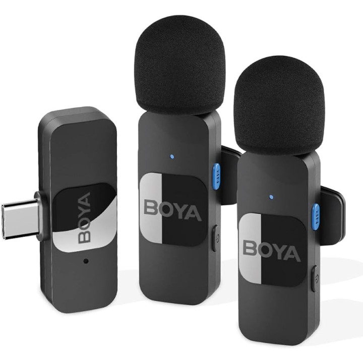 Безжична микрофонна система с ревер BOYA BY-V20, USB-C
