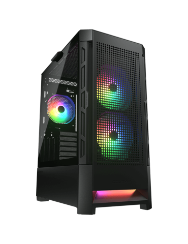 Кутия за компютър Cougar Airface RGB, Mid Tower, 2x 140 1x120 ARGB Fans, RGB Button,  4mm Tempered Glass, Mini ITX / Micro ATX / ATX / CEB/ E-ATX - CG385ZD100004