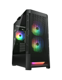 Кутия за компютър Cougar Airface RGB, Mid Tower, 2x 140 1x120 ARGB Fans, RGB Button,  4mm Tempered Glass, Mini ITX / Micro ATX / ATX / CEB/ E-ATX - CG385ZD100004