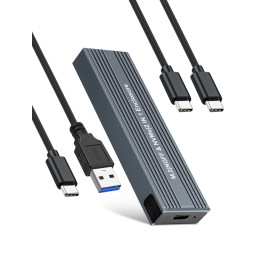 Външна кутия за диск VCom M.2 NVMe/SATA/NGFF M/B key, 10Gbps USB3.1 Type-C/A - CU850SN