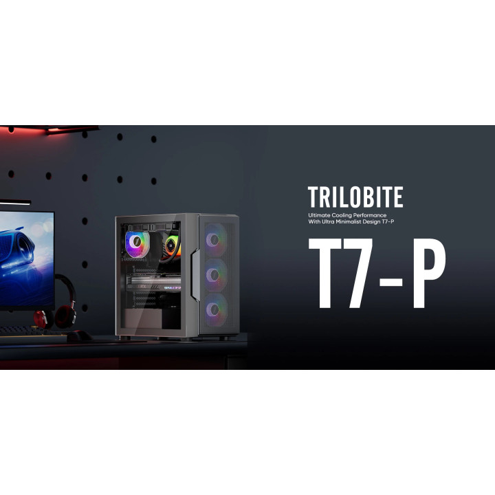 Кутия за компютър 1stPlayer TRILOBITE T7-P, ATX, включени 4бр вентилатори - T7-P-4F1
