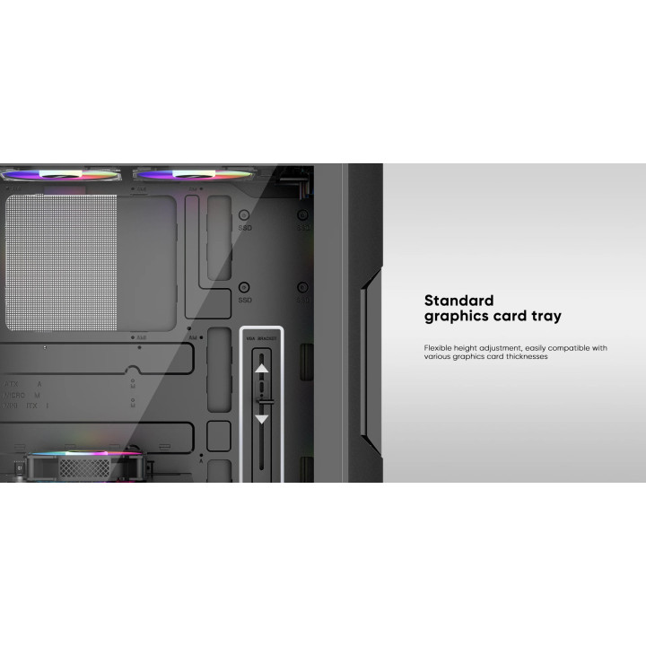 Кутия за компютър 1stPlayer TRILOBITE T7-P, ATX, включени 4бр вентилатори - T7-P-4F1