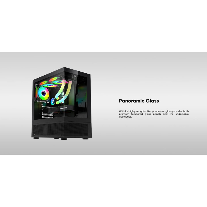 Кутия за компютър 1stPlayer MIKU Mi7-A Black, ATX, Включени обърнати вентилатори - Mi7-A-BK-2F1R-1F1