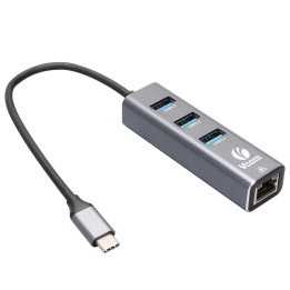 Докинг станция VCom USB Type-C to USB3.0 x 3   LAN - DH311B