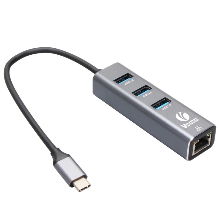 Докинг станция VCom USB Type-C to USB3.0 x 3   LAN - DH311B