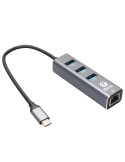 Докинг станция VCom USB Type-C to USB3.0 x 3   LAN - DH311B