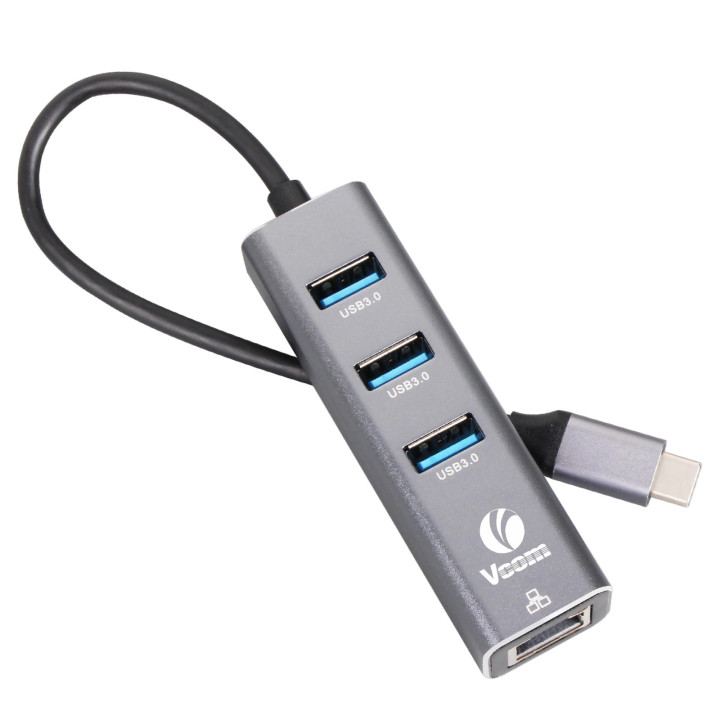 Докинг станция VCom USB Type-C to USB3.0 x 3   LAN - DH311B