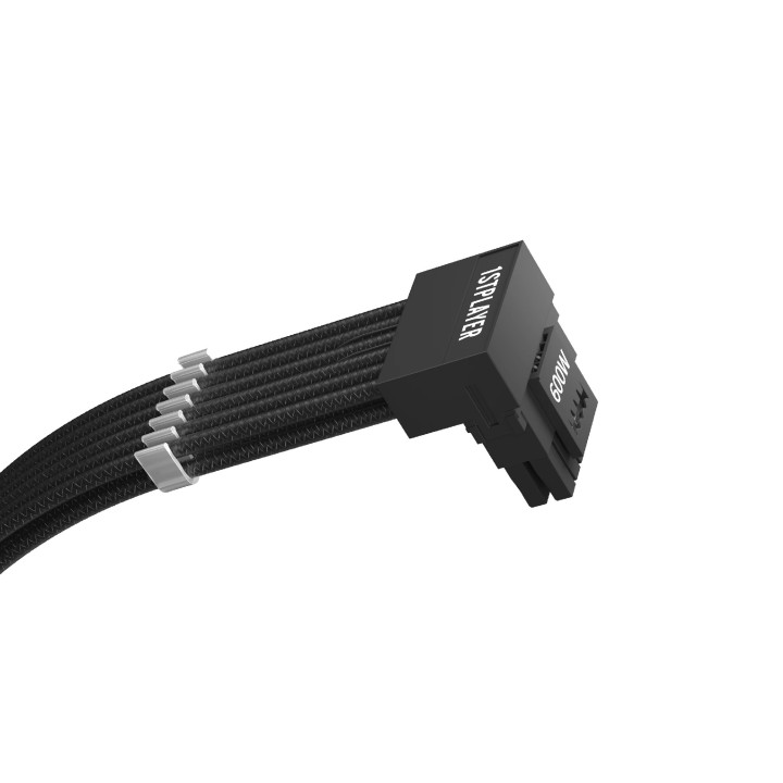 Mодулен кабел 1stPlayer Custom Sleeved Modding Cable Black - PCIe 5.0 12VHPWR M/M - FM2-B-BK