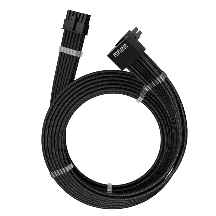 Mодулен кабел 1stPlayer Custom Sleeved Modding Cable Black - PCIe 5.0 12VHPWR M/M - FM2-B-BK