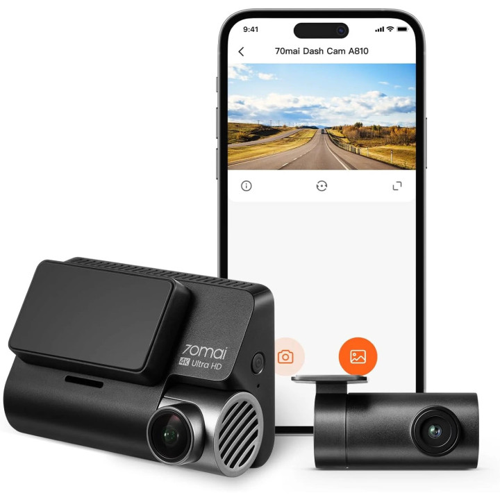 Видео регистратор 70mai Dash Cam 4K HDR Set A810-2, Rear Cam included - 70MAI-A810-2